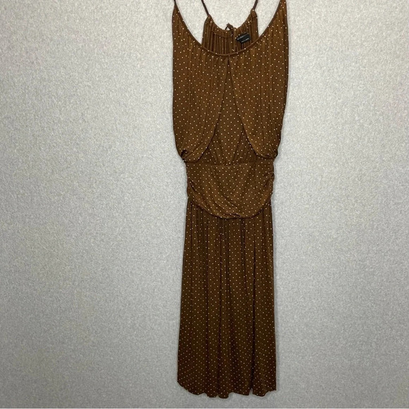 BCBGMaxAzria Silk Blend Polka Dot Spaghetti Strap Blouson Dress - Picture 2 of 6